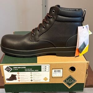 Men’s Muck Boots Chore Farm Leather Boot Black Coffee-Medium Waterproof Size 13